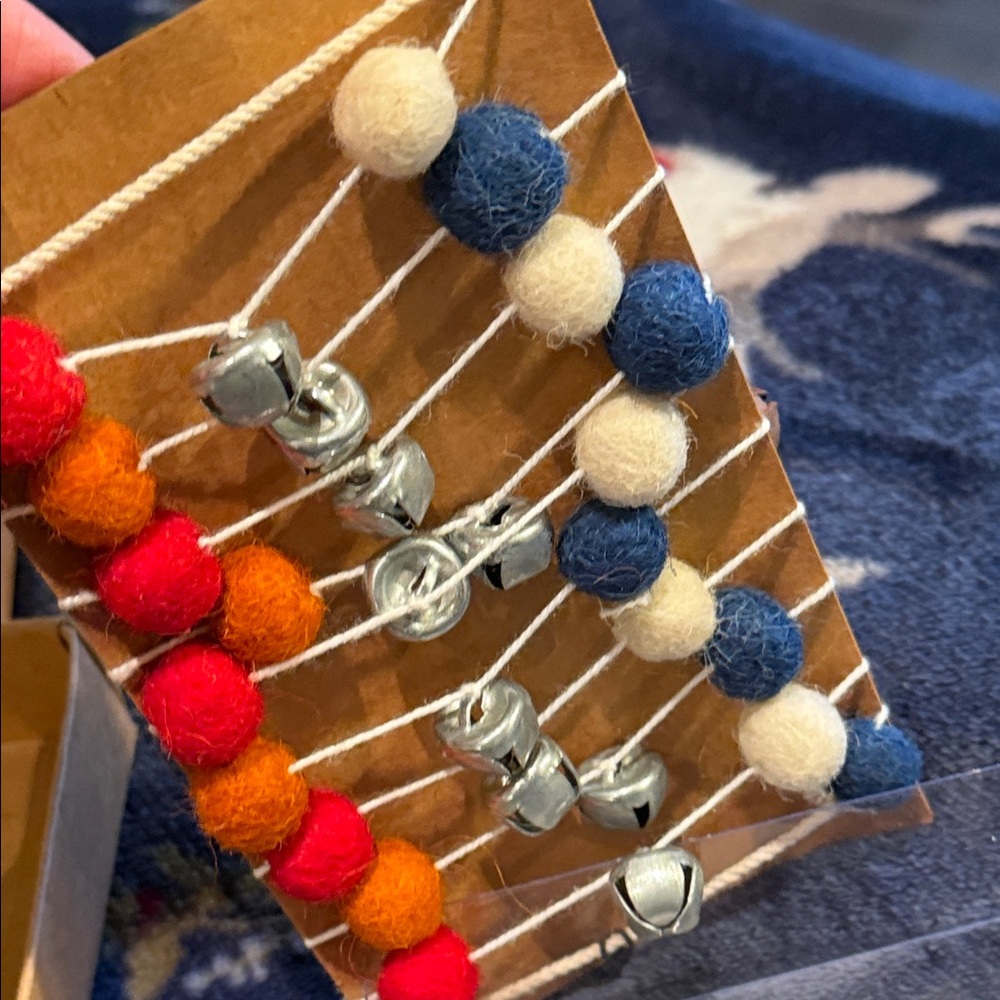 Creative Co-Op Multicolor Felt Ball and Bell Garland